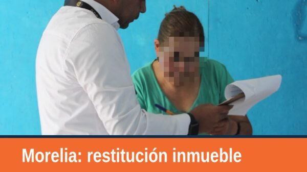 Fachada de vivienda en el fraccionamiento Villas del Pedregal, Morelia, donde se llevó a cabo la restitución inmueble morelia
