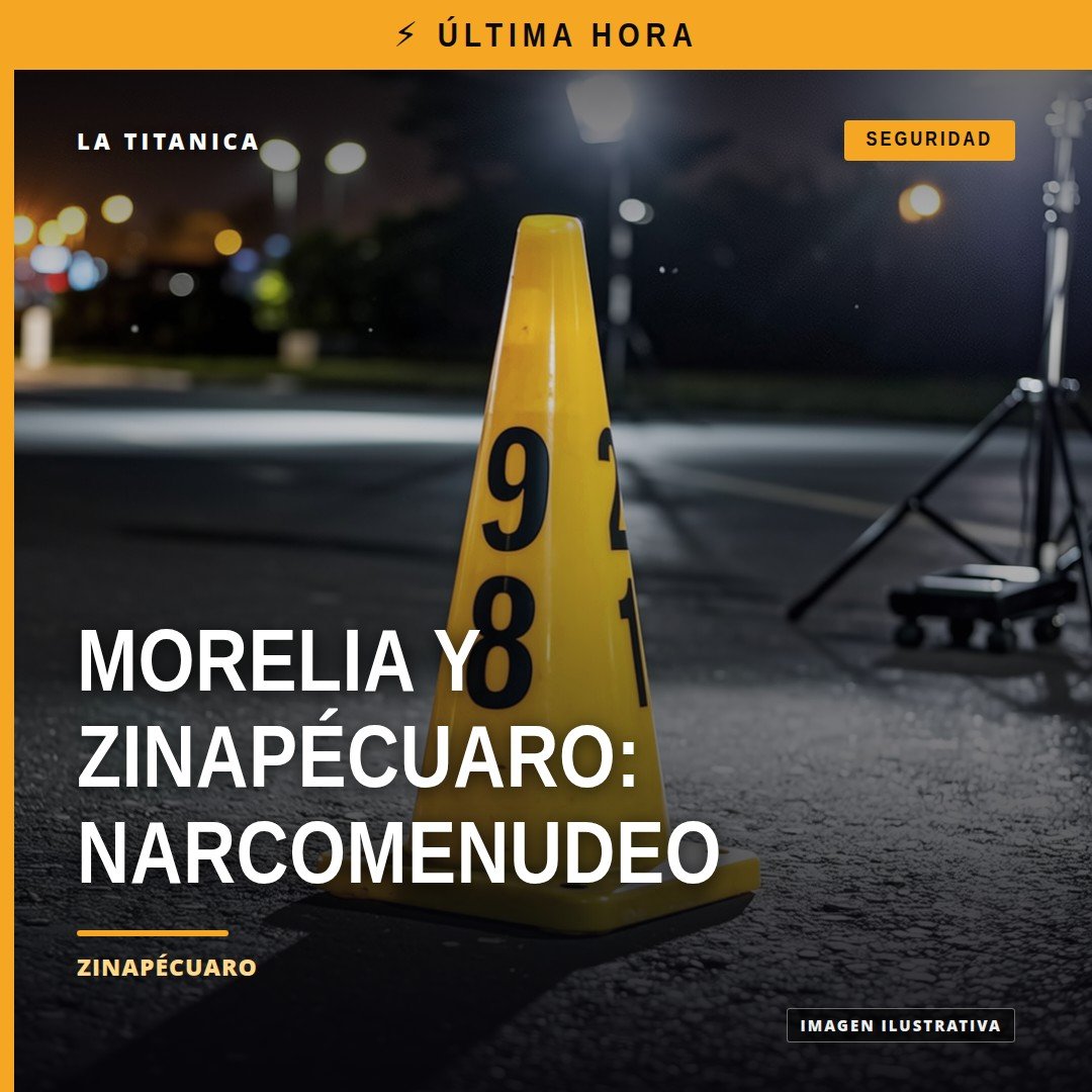 Imagen ilustrativa de edificio institucional de la Fiscalía General del Estado de Michoacán con texto: narcomenudeo morelia
