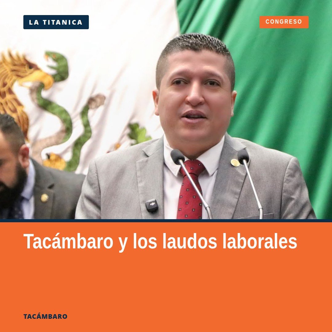 Diputado Vicente Gómez Núñez en tribuna del Congreso de Michoacán, abordando laudos laborales municipales