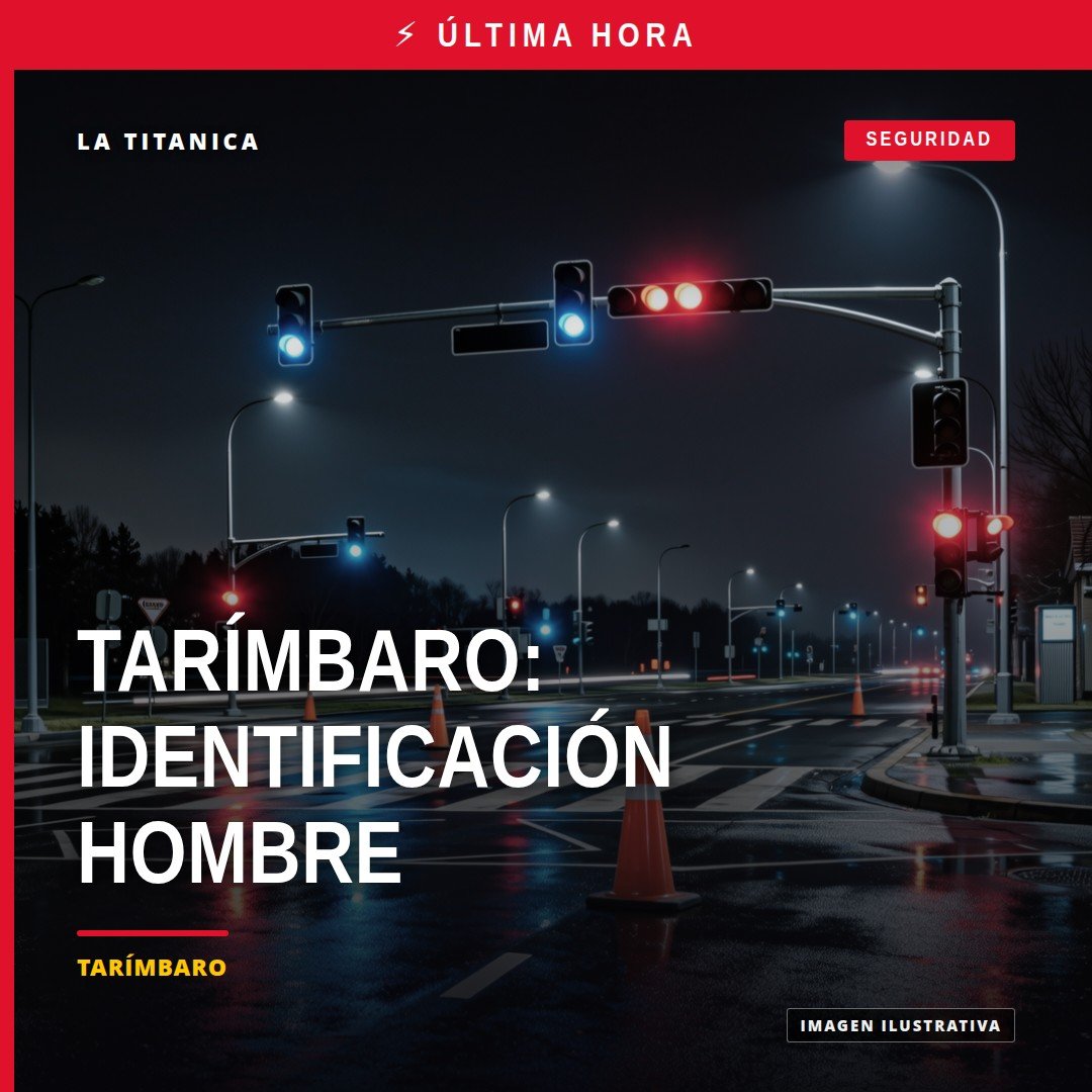 Ilustración sobria de carretera rural en Tarímbaro, Michoacán, con señalización discreta; identificación hombre tarímbaro
