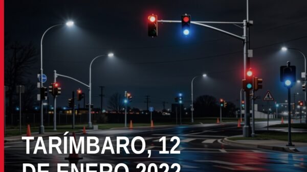 Ilustración sobria de señalética urbana con nombre 'Tarímbaro' y fecha '12 de enero de 2022', asociada a tarímbaro héctor