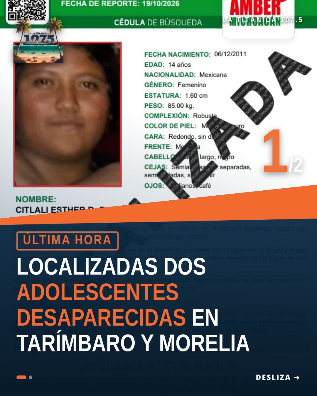 Fiscalía General del Estado de Michoacán confirma localización de dos adolescentes de 14 años en Tarímbaro y Morelia