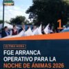 Funcionario de la FGE en el banderazo del operativo de seguridad noche de ánimas 2026 en la glorieta de Tzurumútaro