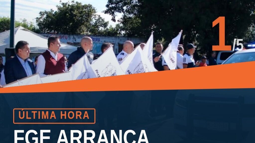 Funcionario de la FGE en el banderazo del operativo de seguridad noche de ánimas 2026 en la glorieta de Tzurumútaro