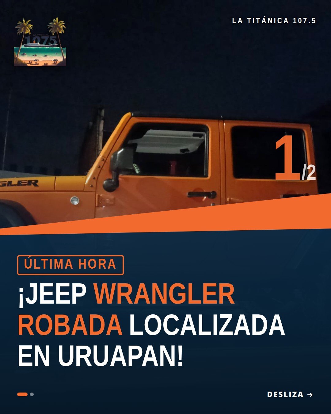 Camioneta Jeep Wrangler estacionada dentro de un inmueble en la colonia San Francisco de Uruapan, Michoacán