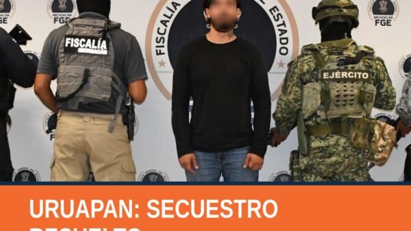 Operativo policial en Uruapan, Michoacán, durante rescate relacionado con secuestro en uruapan